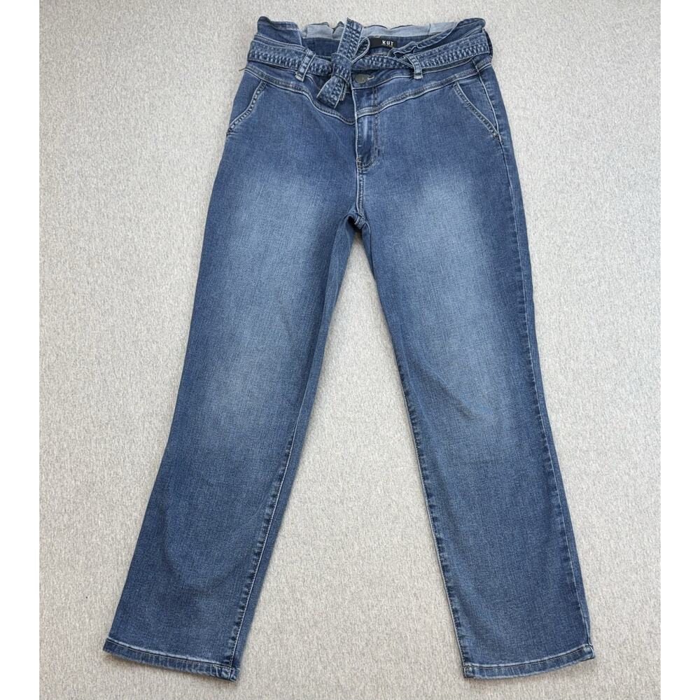 Kut From The Kloth Jeans Womens 8 Blue Denim Cotton Blend Stretch Straight Leg